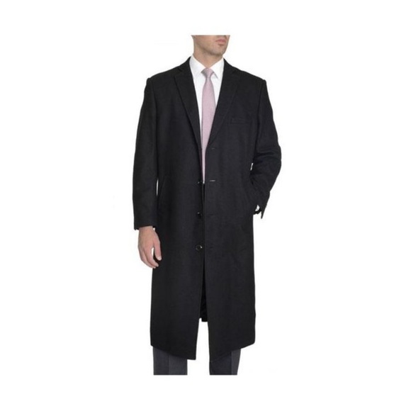 Daniel Cremieux Other - Daniel Cremieux 100% Cashmere Topcoat Black 3 Button Closure Long Overcoat 54R